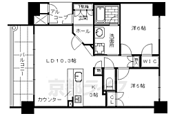 レスタージュ四条烏丸・ラティス 2LDKの間取図画像