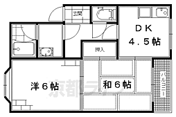 カーサ古世 2DKの間取図画像