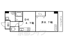 エス・キュート京都下鴨東 1DKの間取図画像