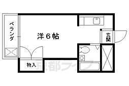 グラシィオ中久世 1Kの間取図画像