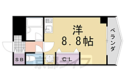 ランブラス桂東 ワンルームの間取図画像