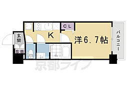 プレサンスTHEKYOTO澄華 1Kの間取図画像