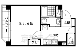 ファービーズコート東野 1Kの間取図画像
