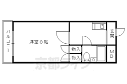 エクセレント丸太町 1Kの間取図画像