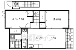 フォンテーヌN-3 2LDKの間取図画像