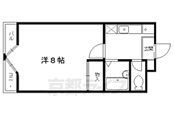 リバーサイド高野 1Kの間取図画像