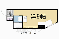松屋レジデンス修学院 ワンルームの間取図画像