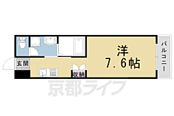 オーシャンズ西向日 1Kの間取図画像