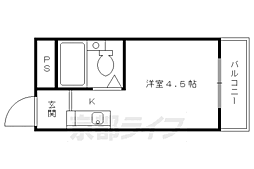 淀ハイツ 1Kの間取図画像