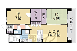 マークスゲート京都サウス 2LDKの間取図画像