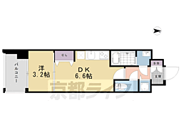 ザガーネットミレニアム京都九条烏丸 1DKの間取図画像
