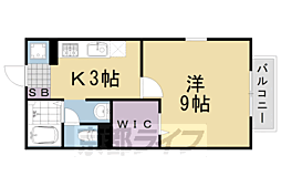 メルベーユ祥 1Kの間取図画像