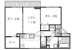 ヴィクトワールカナガサキ 2LDKの間取図画像