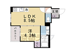 F asecia Tabit 1LDKの間取図画像