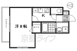 CREDOR京都洛南 1Kの間取図画像