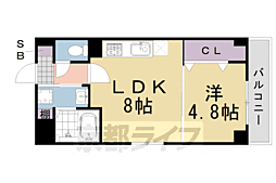 Blossom桂 1LDKの間取図画像