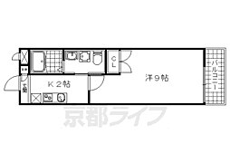 ラナキュラス椥辻 1Kの間取図画像