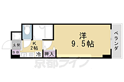 サムパティーク山科 1Kの間取図画像