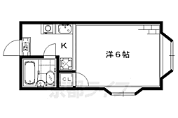 シャルマン鴨川 1Kの間取図画像