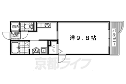 プラティークヌーヴォー 1Kの間取図画像