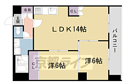 ハイムフロイデン一乗寺 2LDKの間取図画像