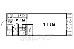 グランパティキサイチ 1Kの間取図画像