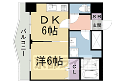 四条大宮シャトー朝日 1DKの間取図画像