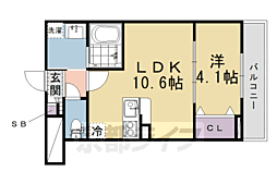 Vivace丹波橋 1LDKの間取図画像