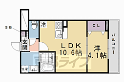 Vivace丹波橋 1LDKの間取図画像