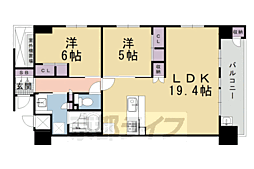 ルーシア清水五条 2LDKの間取図画像