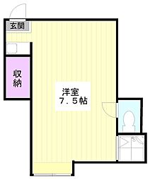 西武新宿線 野方駅 徒歩6分の賃貸アパート 2階ワンルームの間取り