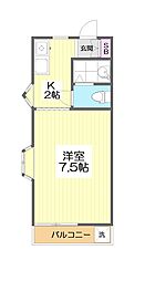 センチュリー泉 1Kの間取図画像