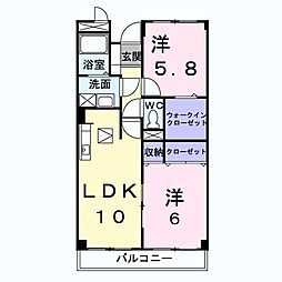ヴィラ・アベニール 1階2LDKの間取り