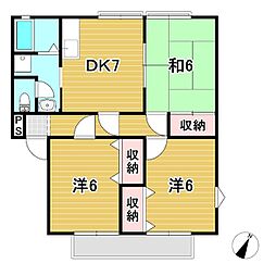 サニースクエアA 3DKの間取図画像