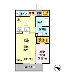 ヴィラ245 1LDKの間取図画像
