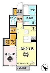 コスタ舟入 1LDKの間取図画像