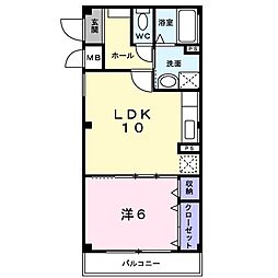 パークヒルズ 1LDKの間取図画像
