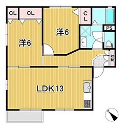 コンフォートA 2LDKの間取図画像