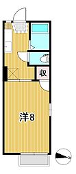 ポートピア1 1Kの間取図画像
