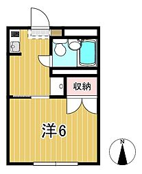 シーサイドコーポ 1Kの間取図画像