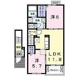 クラウディア 2LDKの間取図画像