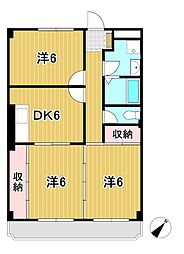 ニューマリッチ石崎 3DKの間取図画像