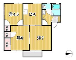 セピアコートB 3DKの間取図画像