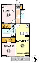 カミーノ 2LDKの間取図画像