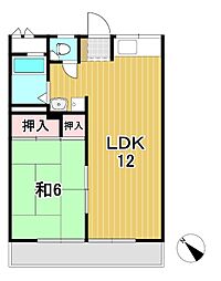 サンパール葉月 1LDKの間取図画像