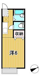 ペガサスハイツ 1Kの間取図画像
