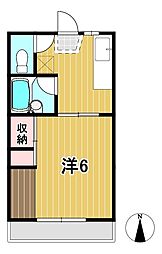 田名部学生アパート 1Kの間取図画像