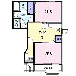プレシャス 2DKの間取図画像