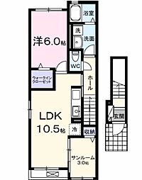 ヴィアラッテア 1LDKの間取図画像