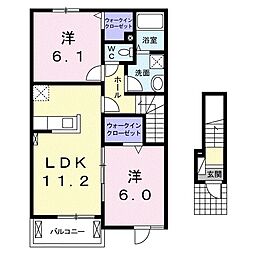 ベル・ソレイユ2 2LDKの間取図画像